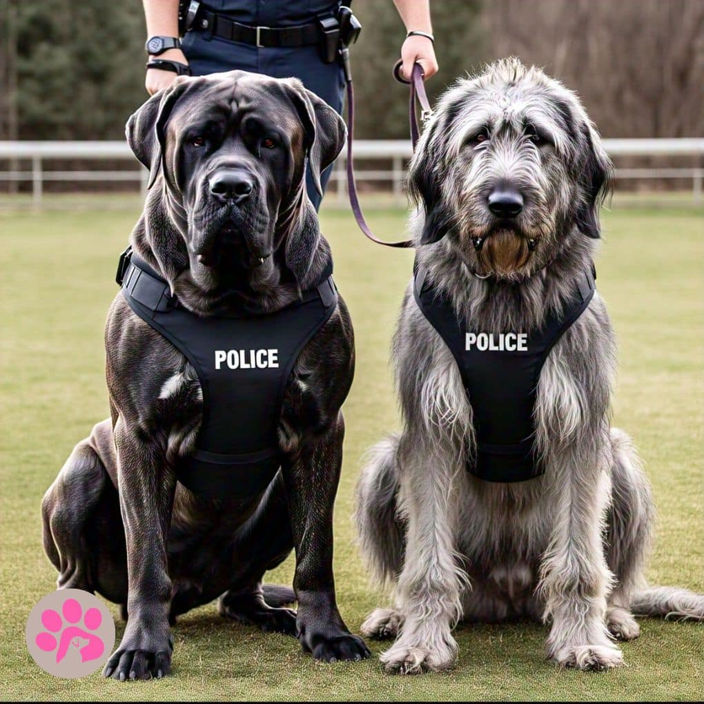 Strengths in mastiffs and Irish wolfhounds: